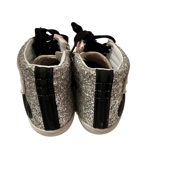 Justice Sport Hi Top Sneakers With Silver Sequins NWT Size 6 - Picture 5 of 10
